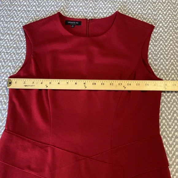 Lafayette 148 NY Sleeveless Red Sheath Dress size M - Picture 7 of 12